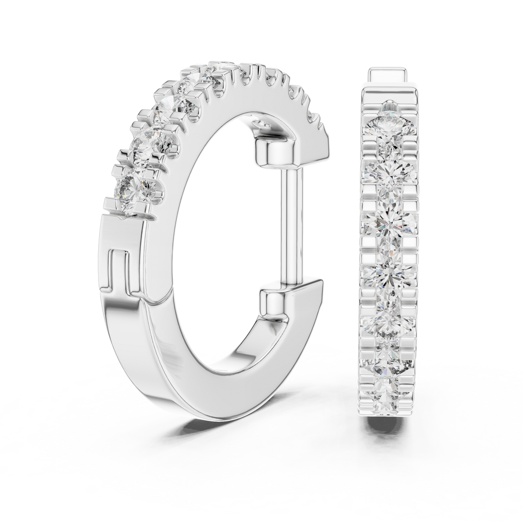 Classic Rose Gold Diamond Hoop Earrings – Timeless Luxury Style