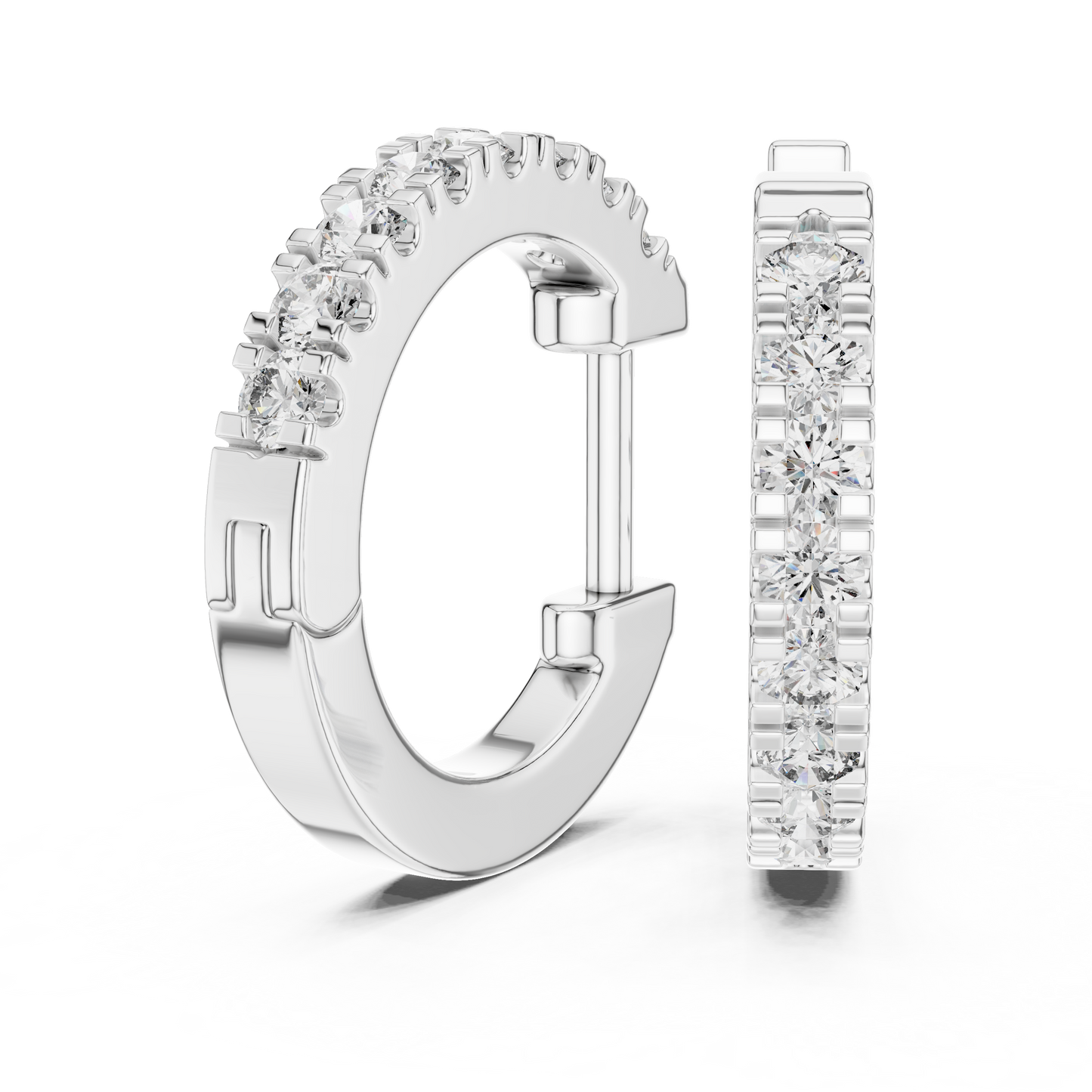 Classic Rose Gold Diamond Hoop Earrings – Timeless Luxury Style