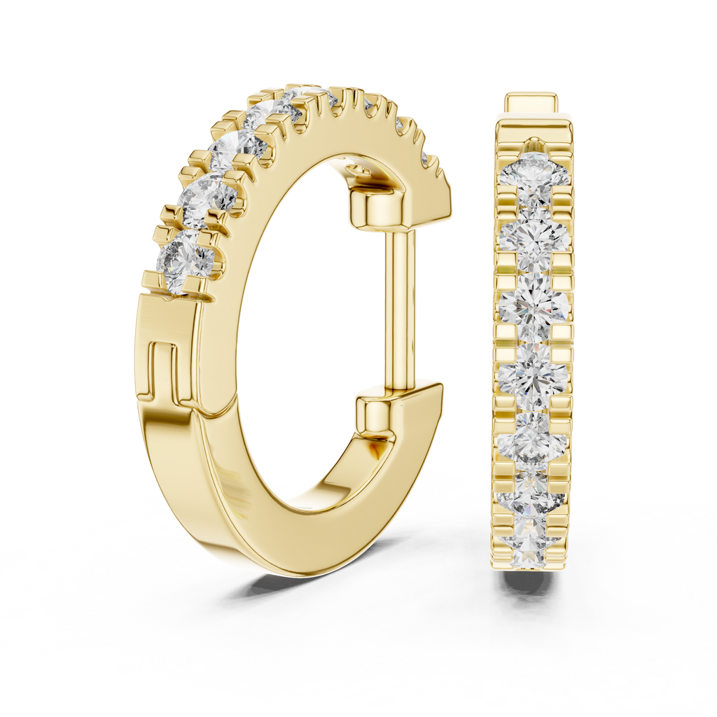 Classic Rose Gold Diamond Hoop Earrings – Timeless Luxury Style