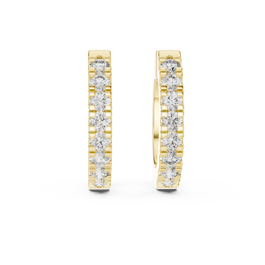 Classic Rose Gold Diamond Hoop Earrings – Timeless Luxury Style