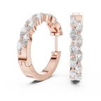 Premium Round Diamond Hoop Earrings