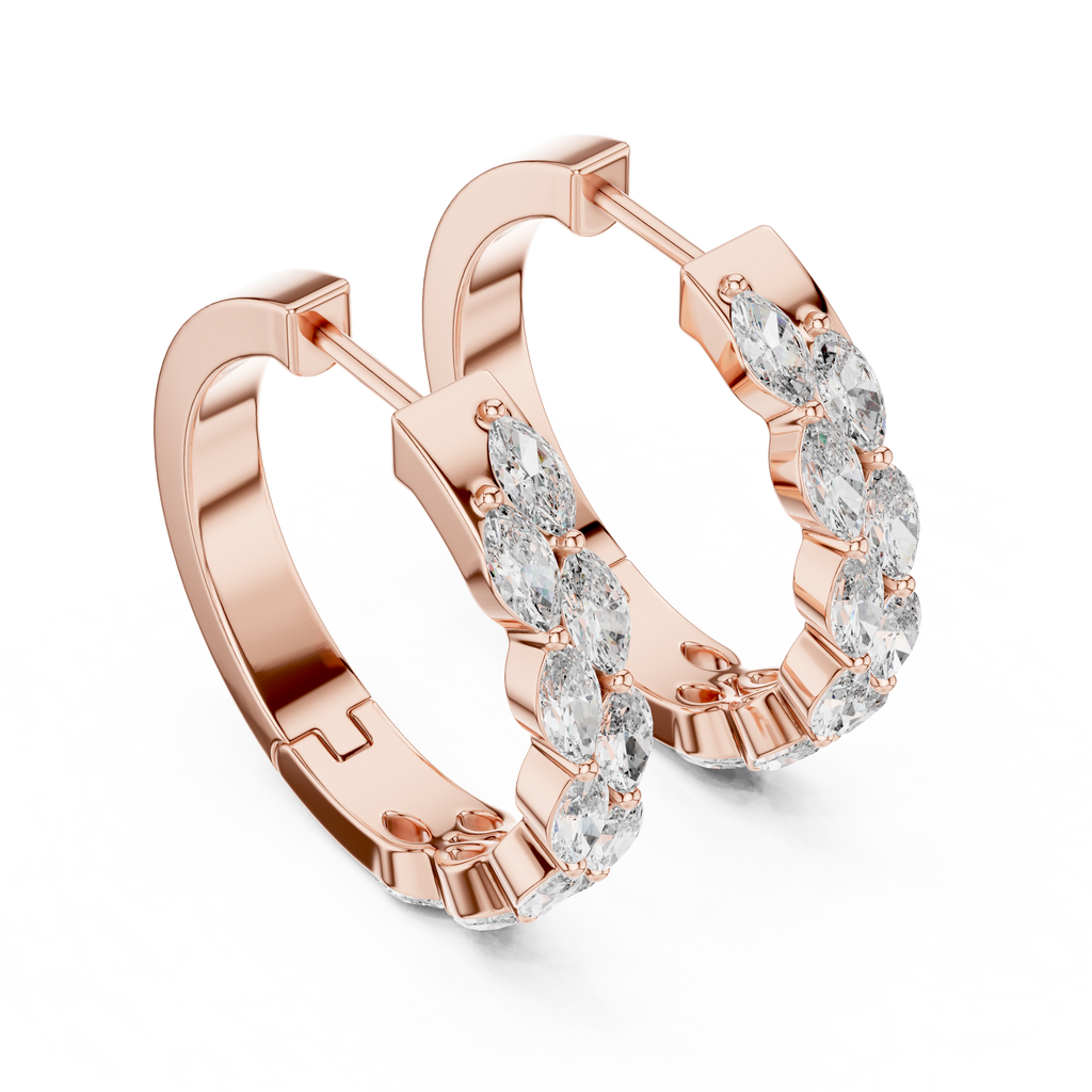 Premium Round Diamond Hoop Earrings