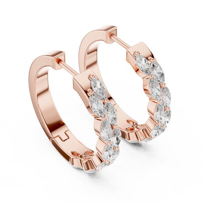 Premium Round Diamond Hoop Earrings