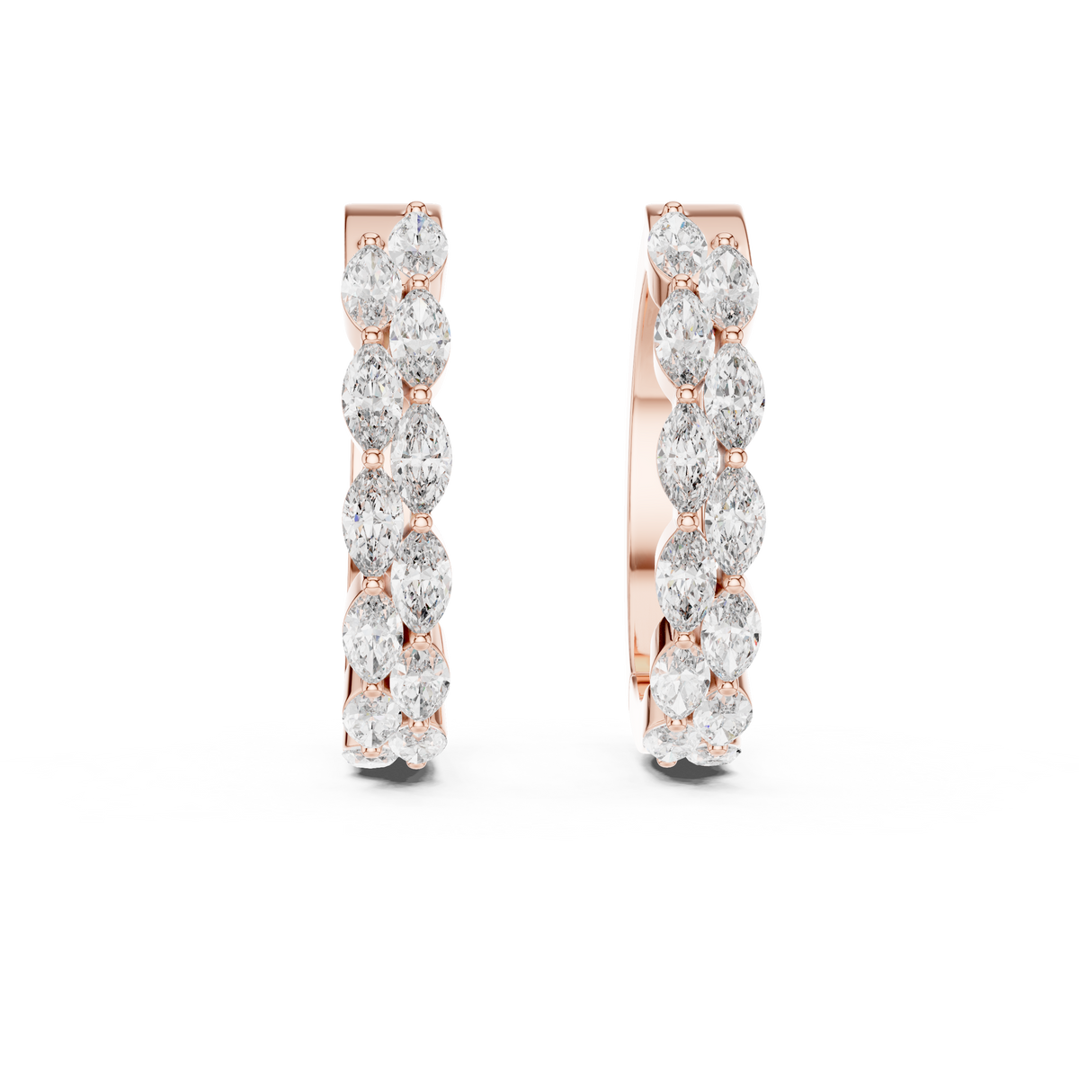 Premium Round Diamond Hoop Earrings