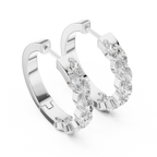 Premium Round Diamond Hoop Earrings