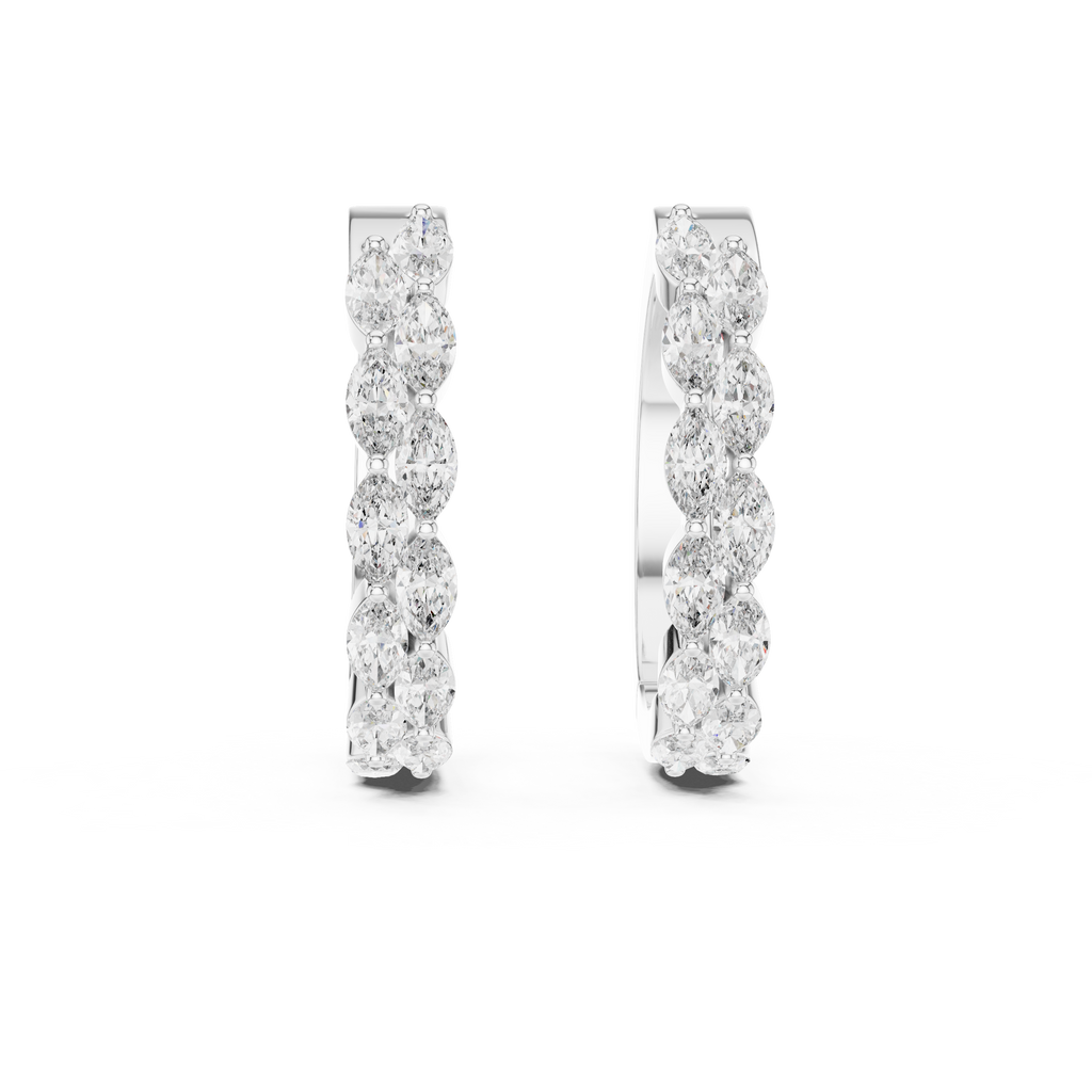 Premium Round Diamond Hoop Earrings