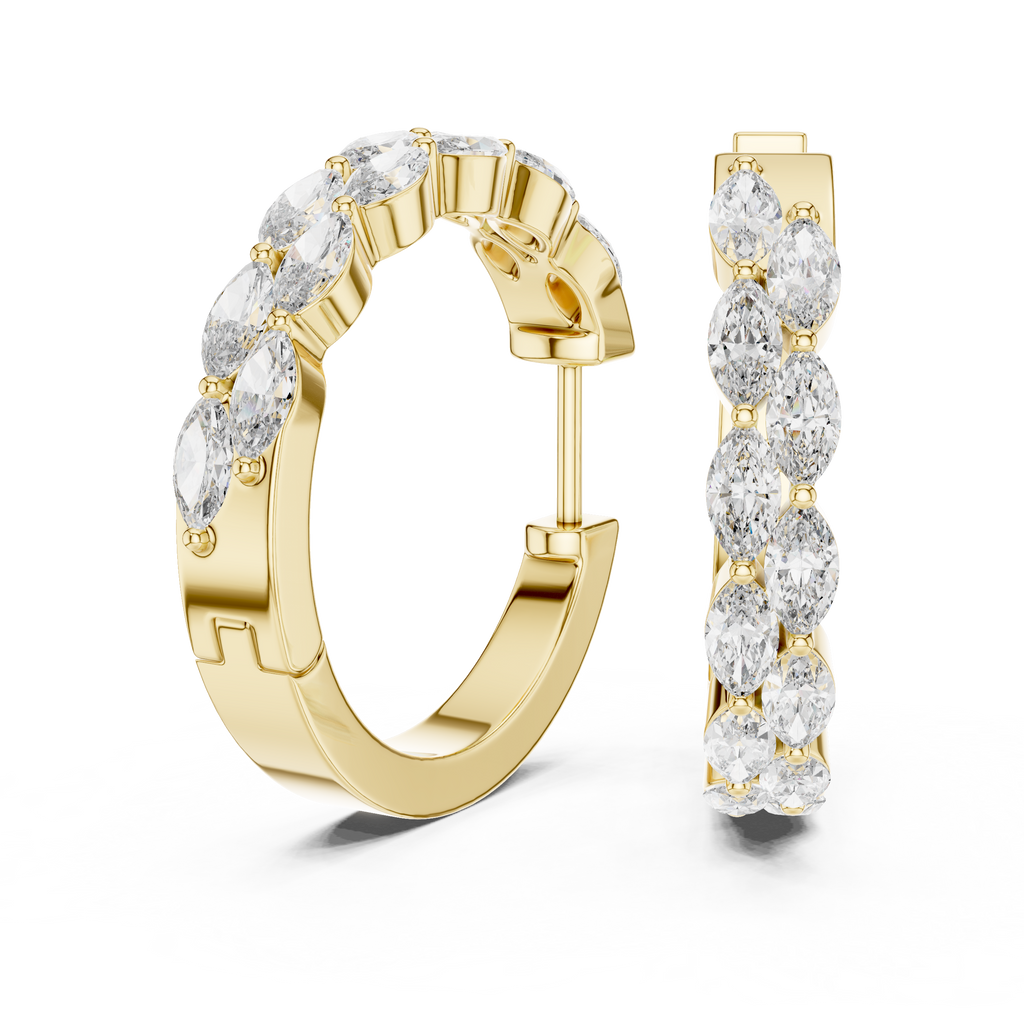 Premium Round Diamond Hoop Earrings