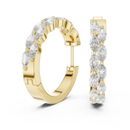 Premium Round Diamond Hoop Earrings