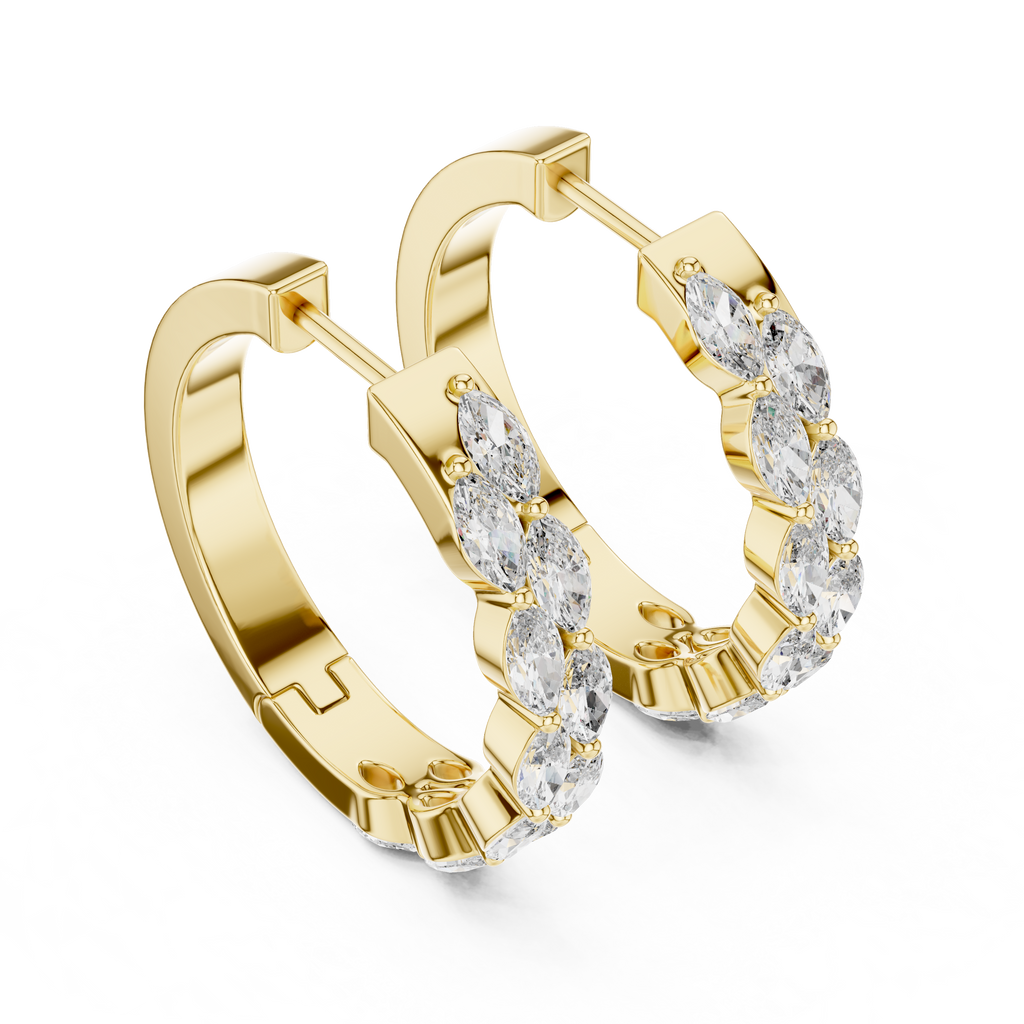 Premium Round Diamond Hoop Earrings