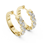 Premium Round Diamond Hoop Earrings