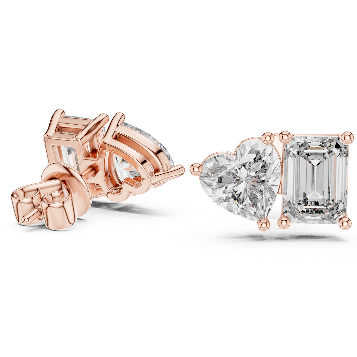 Elegant Rose Gold Diamond Hoop Earrings for Women