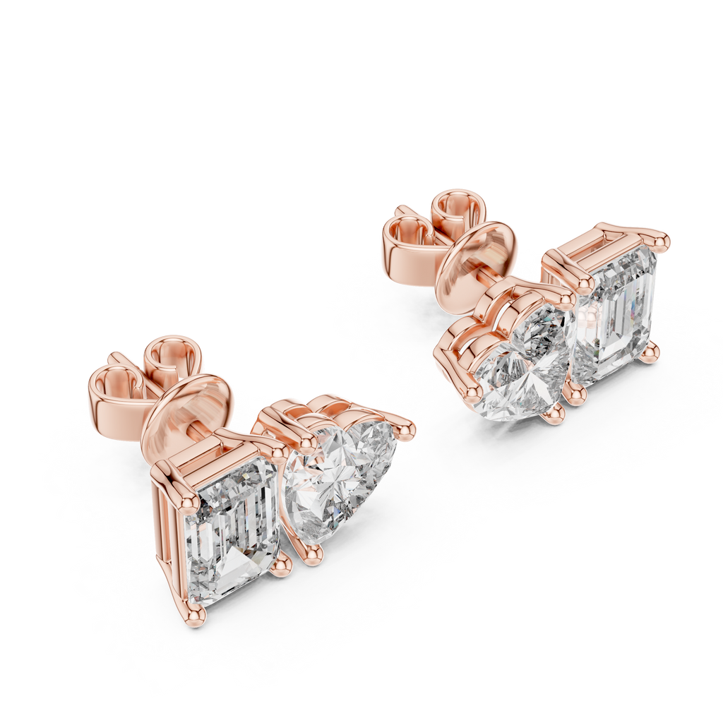 Elegant Rose Gold Diamond Hoop Earrings for Women
