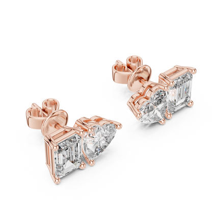 Elegant Rose Gold Diamond Hoop Earrings for Women