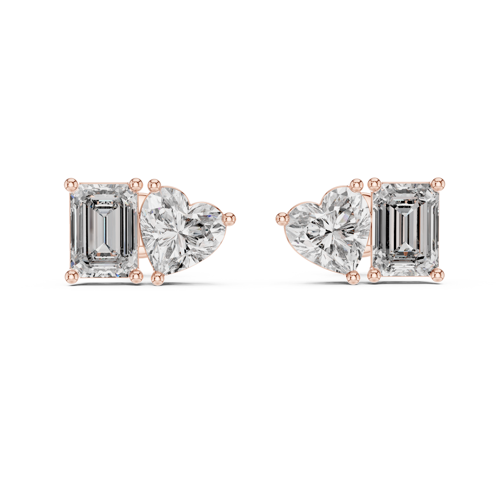 Elegant Rose Gold Diamond Hoop Earrings for Women