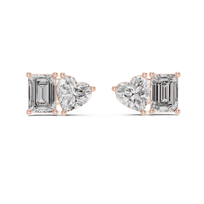 Elegant Rose Gold Diamond Hoop Earrings for Women