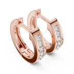 Elegant Rose Gold Diamond Hoop Earrings – Modern Luxury