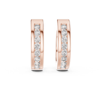 Elegant Rose Gold Diamond Hoop Earrings – Modern Luxury