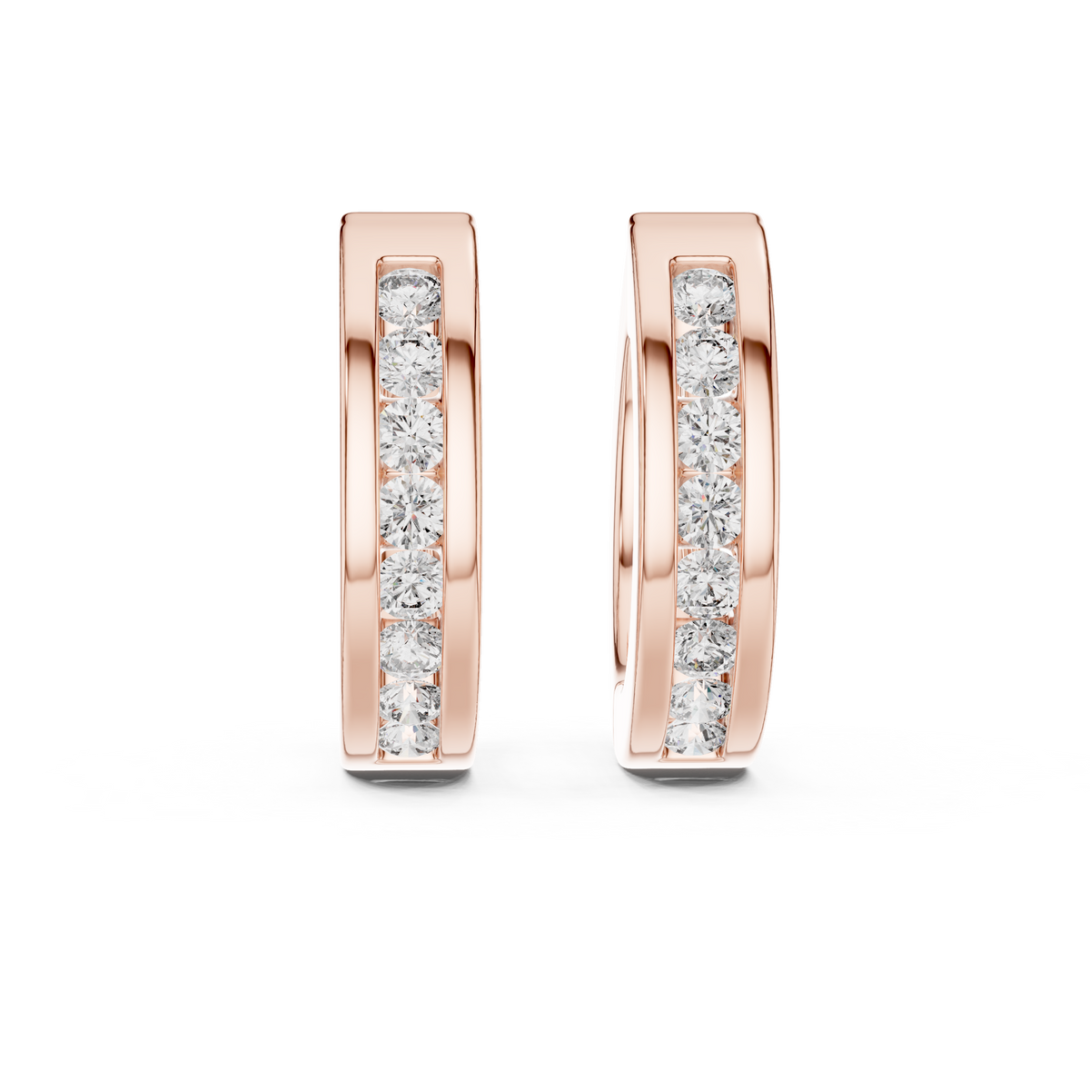 Elegant Rose Gold Diamond Hoop Earrings – Modern Luxury