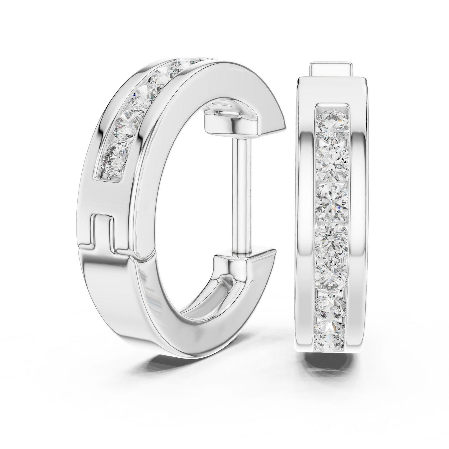 Elegant Rose Gold Diamond Hoop Earrings – Modern Luxury