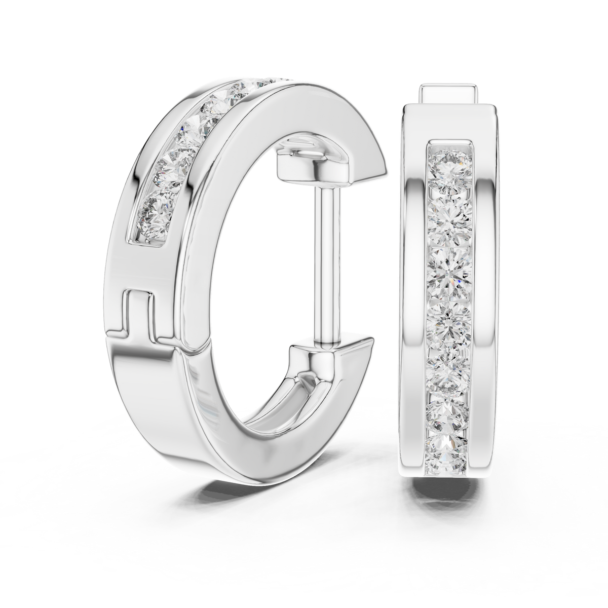 Elegant Rose Gold Diamond Hoop Earrings – Modern Luxury