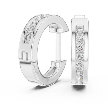 Elegant Rose Gold Diamond Hoop Earrings – Modern Luxury