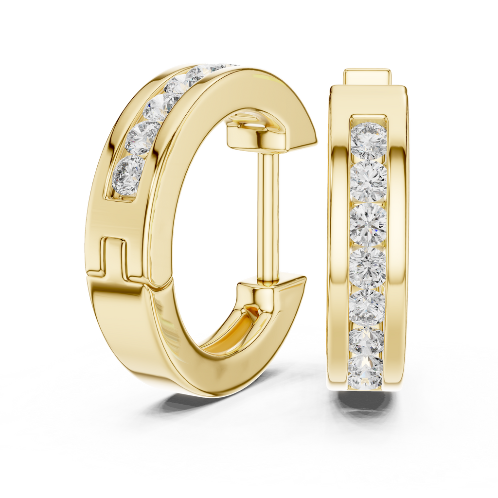 Elegant Rose Gold Diamond Hoop Earrings – Modern Luxury