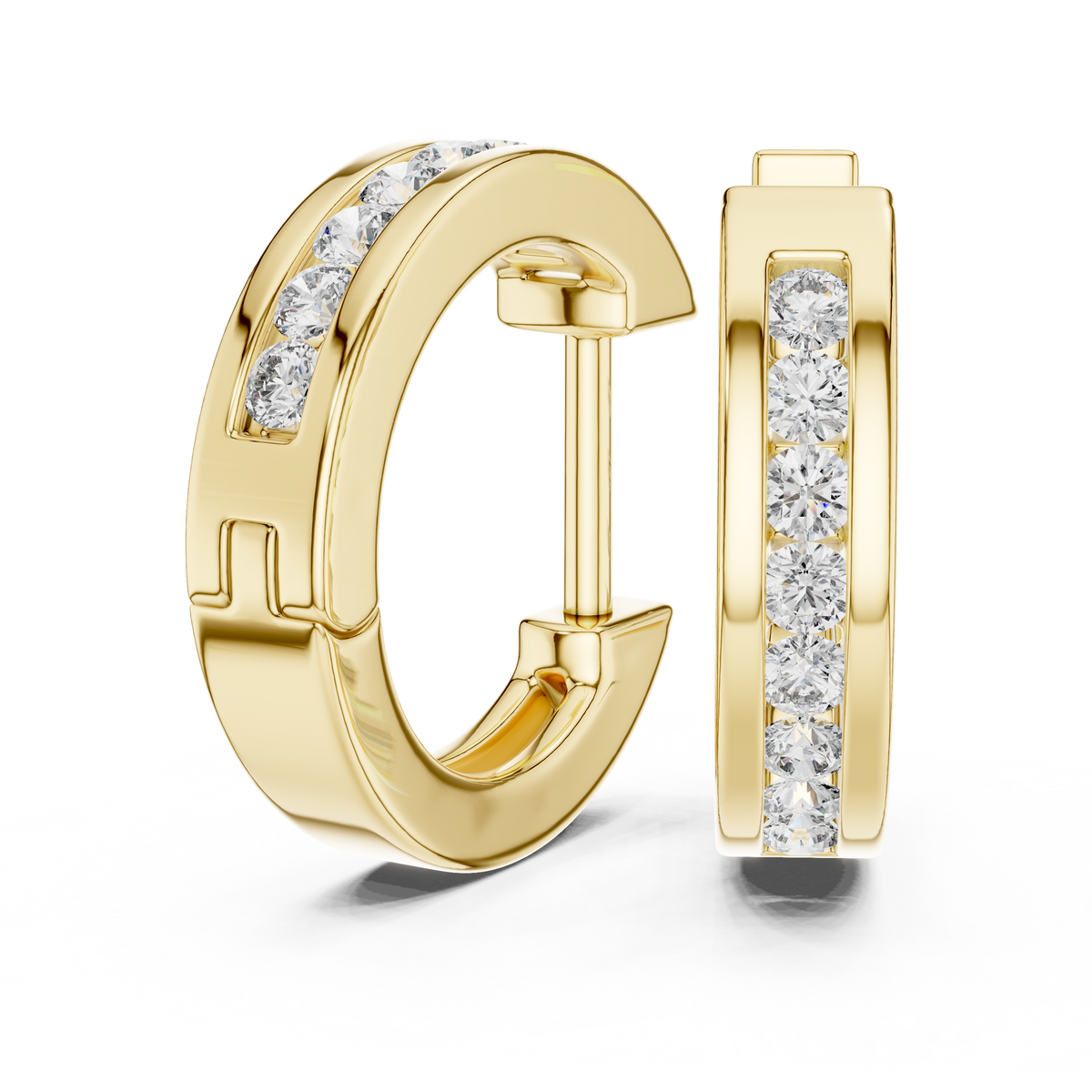 Elegant Rose Gold Diamond Hoop Earrings – Modern Luxury