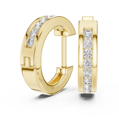 Elegant Rose Gold Diamond Hoop Earrings – Modern Luxury