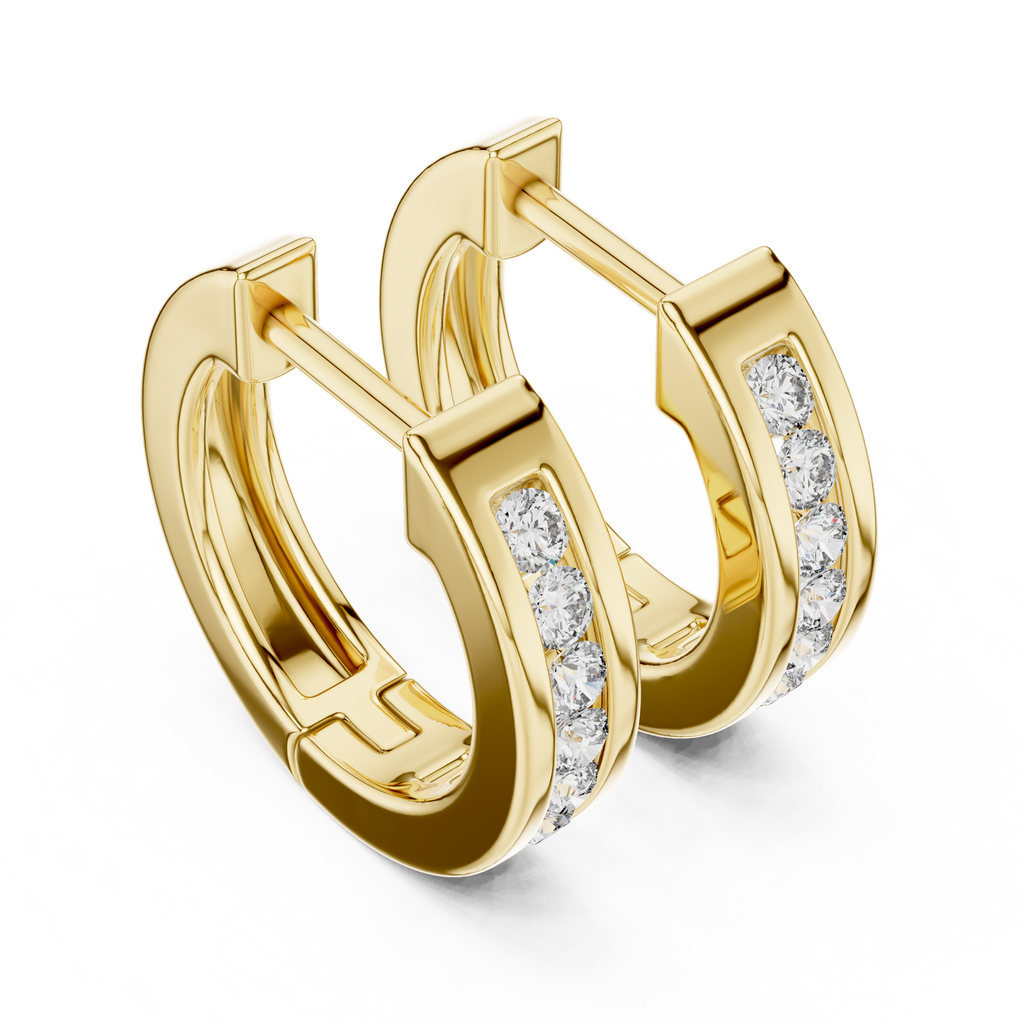 Elegant Rose Gold Diamond Hoop Earrings – Modern Luxury