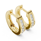 Elegant Rose Gold Diamond Hoop Earrings – Modern Luxury