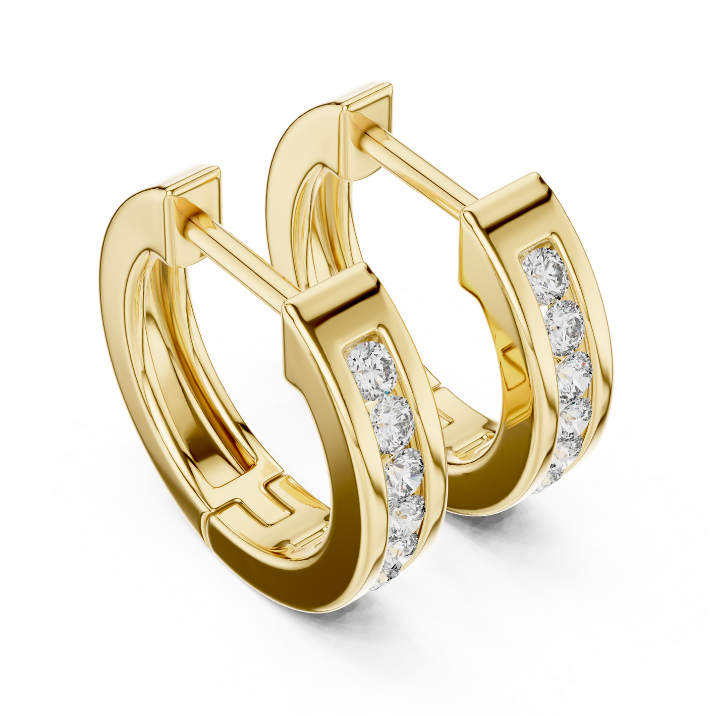 Elegant Rose Gold Diamond Hoop Earrings – Modern Luxury
