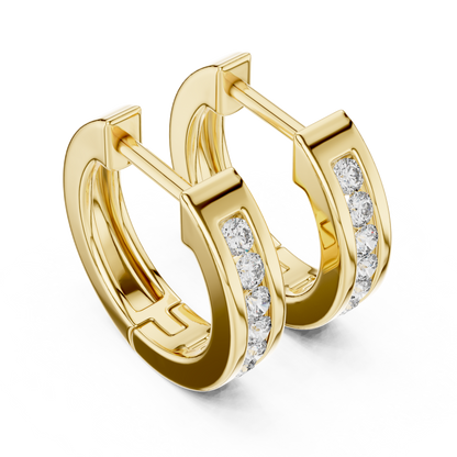 Elegant Rose Gold Diamond Hoop Earrings – Modern Luxury