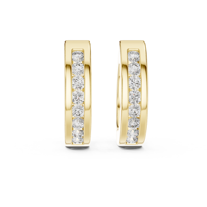 Elegant Rose Gold Diamond Hoop Earrings – Modern Luxury