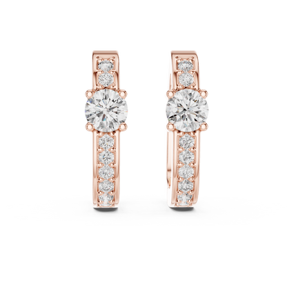 Diamond Hoop Earrings – Rose Gold Finish