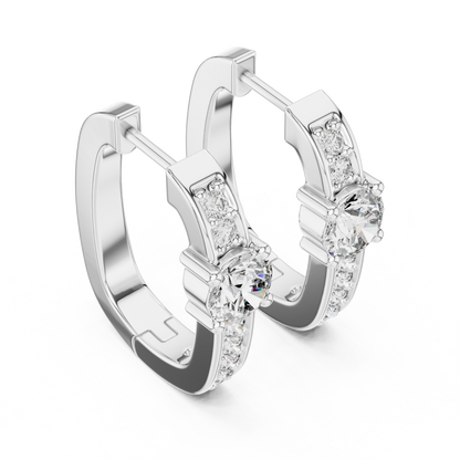 Diamond Hoop Earrings – Rose Gold Finish
