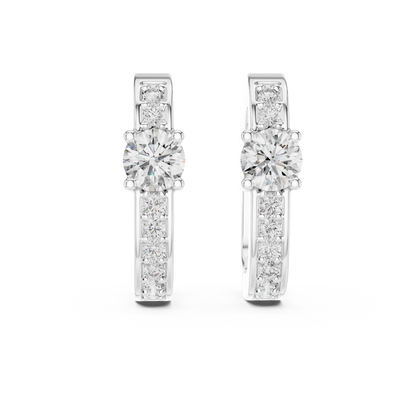 Diamond Hoop Earrings – Rose Gold Finish