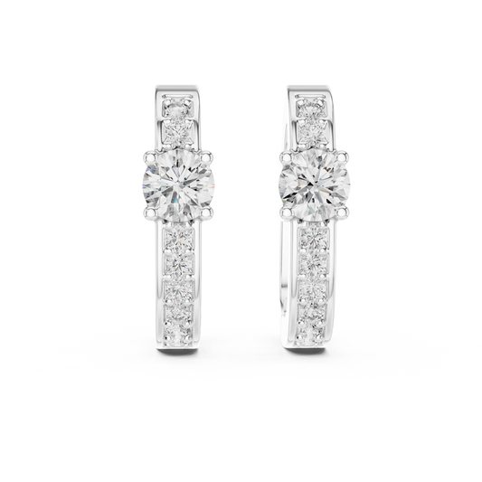 Diamond Hoop Earrings – Rose Gold Finish
