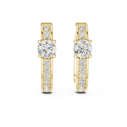 Diamond Hoop Earrings – Rose Gold Finish
