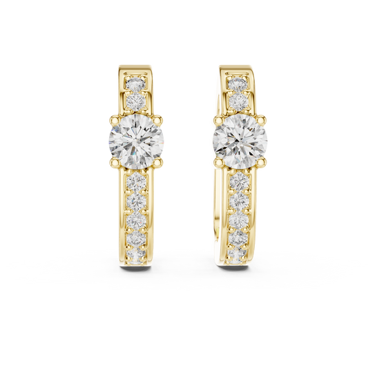 Diamond Hoop Earrings – Rose Gold Finish