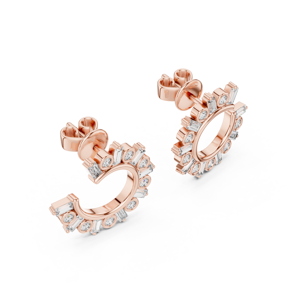 Stylish  Diamond Hoops – Brilliant Diamond Earrings