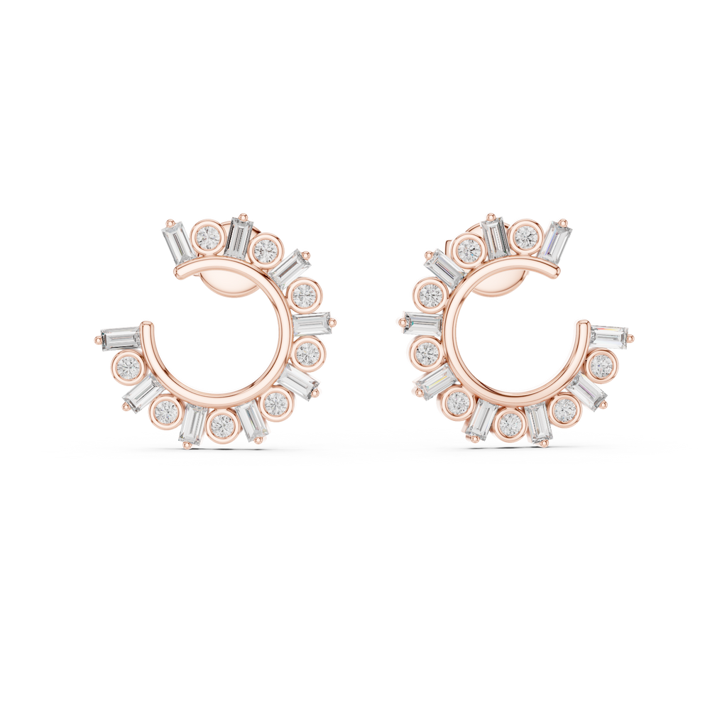 Stylish  Diamond Hoops – Brilliant Diamond Earrings