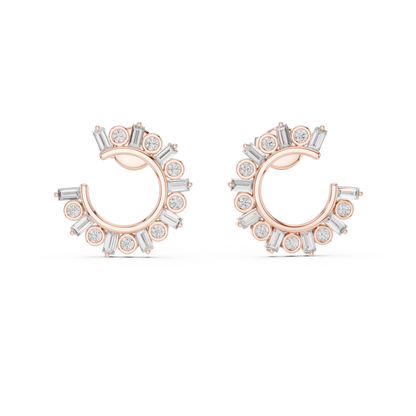 Stylish  Diamond Hoops – Brilliant Diamond Earrings