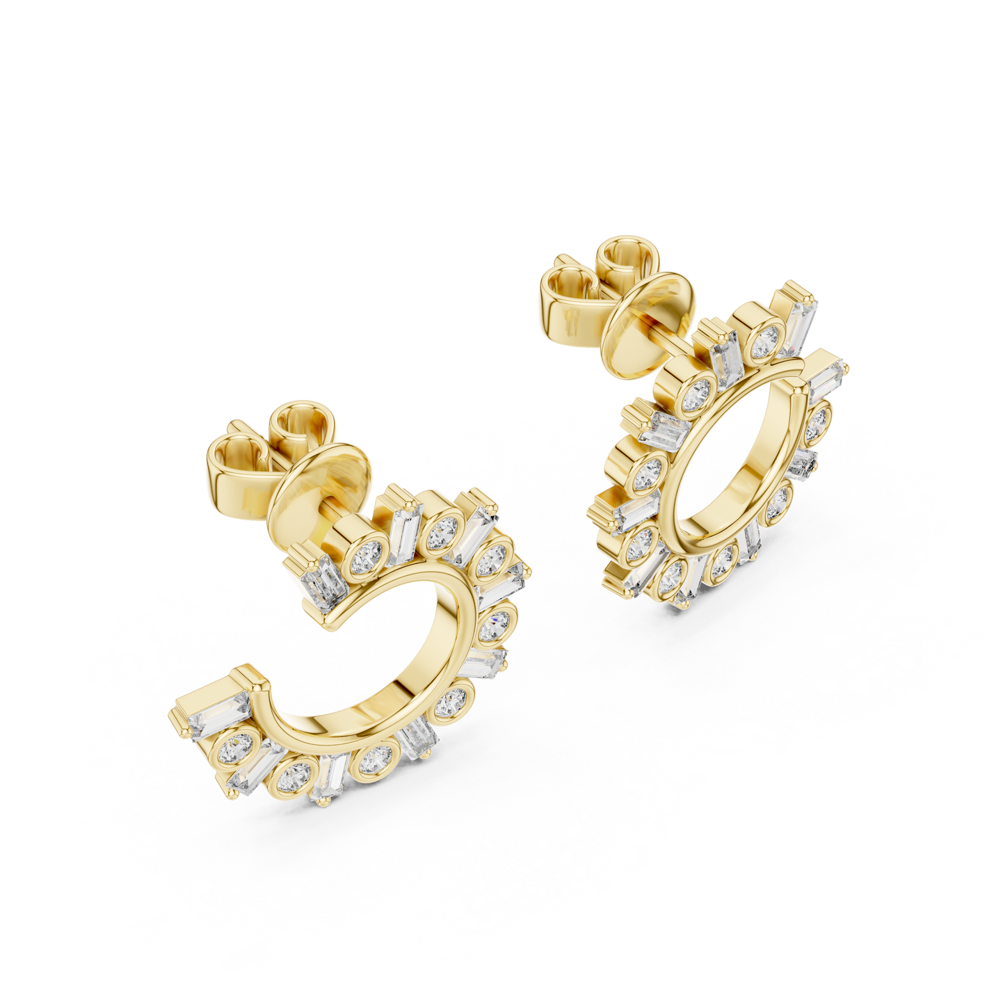Stylish  Diamond Hoops – Brilliant Diamond Earrings