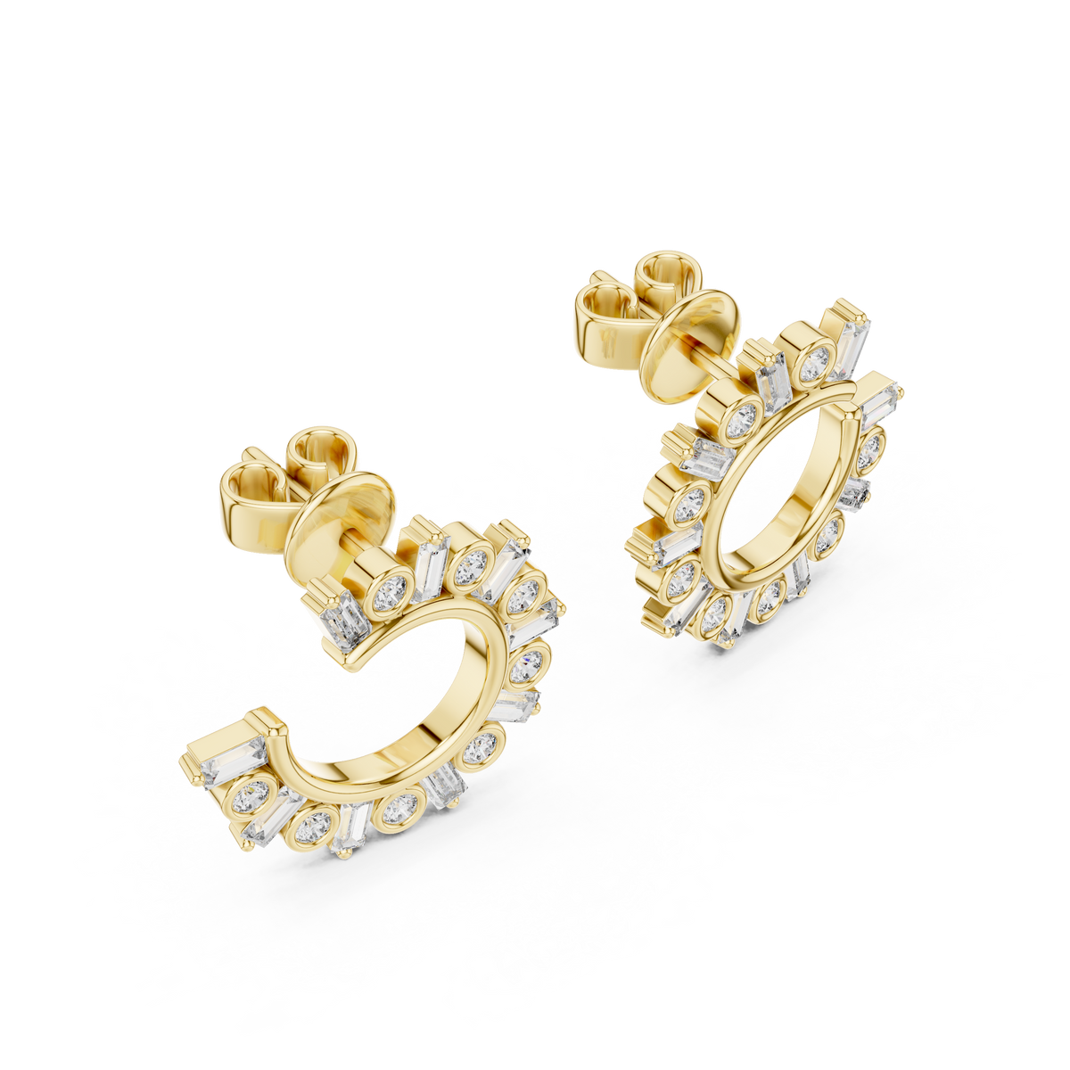 Stylish  Diamond Hoops – Brilliant Diamond Earrings