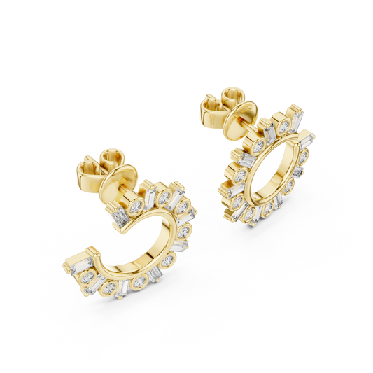 Stylish  Diamond Hoops – Brilliant Diamond Earrings