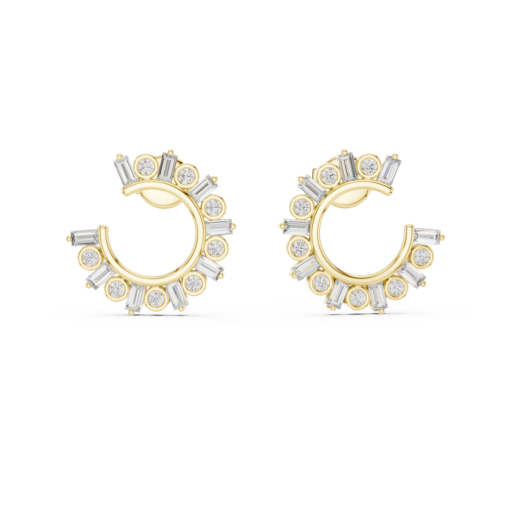 Stylish  Diamond Hoops – Brilliant Diamond Earrings