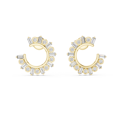 Stylish  Diamond Hoops – Brilliant Diamond Earrings