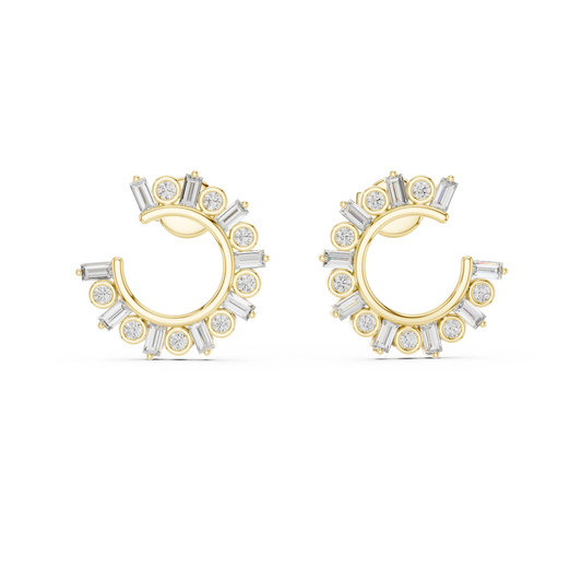 Stylish  Diamond Hoops – Brilliant Diamond Earrings