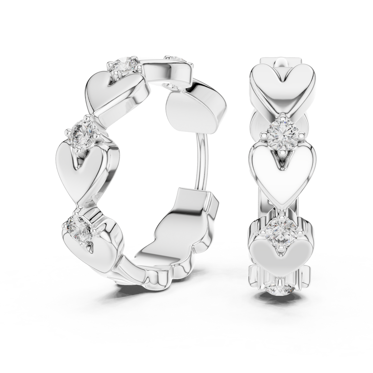 Sparkling Diamond Hoop Earring Designer Style