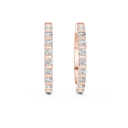 Luxury  Diamond Hoop Earrings